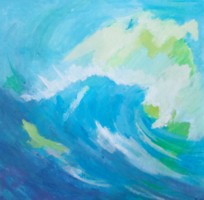 Blaue Welle, 25x25cm