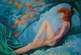 Unterwasser, Öl auf Leinen,Barbara Gashi